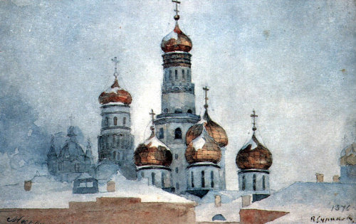 Belfry Ivan the Great, 1876, Vasily SurikovMedium: watercolor,paperhttps://www.wikiart.org/en/vasily