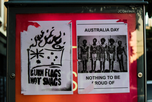 Anti-colonial posters seen around Melbourne