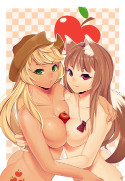 loyprojecterotics:  Apple Lovers  Applejack x Holo 