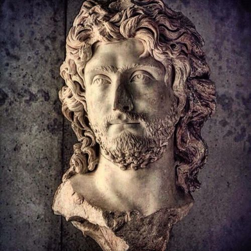 One of the most beautiful statues i’ve ever seen!  Head of a young barbaric leader. Found inside of 