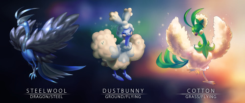 syntheticimagination:  Hey guys, I’M NOT DEAD! There is already a whole bunch of cool Altaria crossbreeds/variations out there, but I couldn’t resist adding my own interpretations (though I do admit that I went a little over the top with some of these