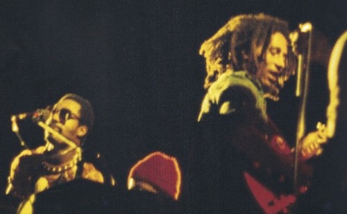 wonderstevie-blog: Stevie &amp; Bob Marley at the Wonder Dream Concert in Kingston, Jamaica, Oct