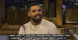 aryolsblog:  fallontonight:  Drake figured out that his dad hasn’t listened to Views yet…   @musicintheflesh