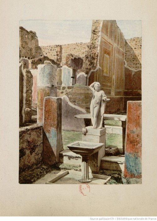 Ancient pictures of Pompeii made by anonymous voyagers between the years 1870-1880. The colorin