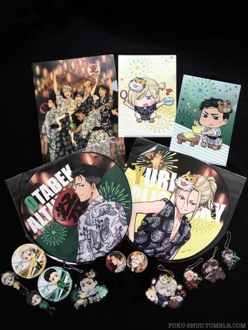 fuku-shuu: Collection of Official Otayuri Merch! I previous had these in separate posts here, here, and here, but with the new fourth batch (And many more to be released), I thought a masterpost would probably be more appropriate :)  From the top left