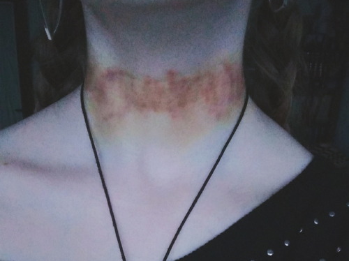 amethystcrescent: daddy said i needed a new choker so he made one out of hickeys. i love it, but it&