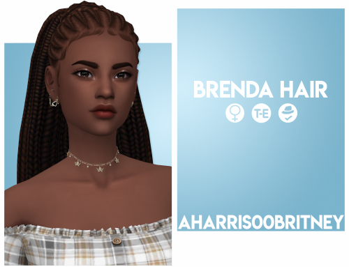 Brenda HairBGCHat Compatible18 EA ColorsTwo Versions; pictured belowCustom Thumbnails for all filesT