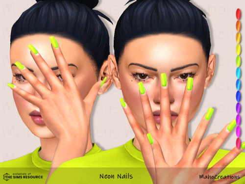 Neon Nails  basegamemesh edit12 swatchesfemaleteen to elderto find in nailsdisallow for randoms Neon