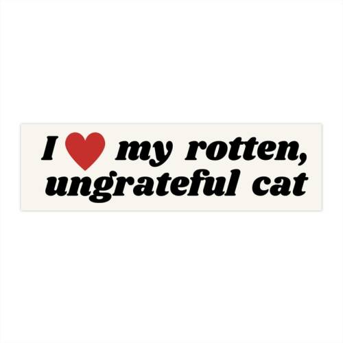 figdays:    Rotten, Ungrateful Cat Bumper Sticker // GiftsAndVibes