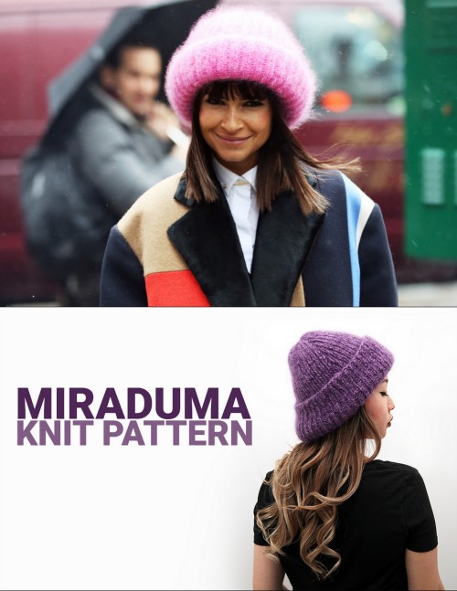 DIY Knit Miroslava Duma Hat Free Pattern from The Nook.This fluffy, ribbed wide brim hat is knit wit
