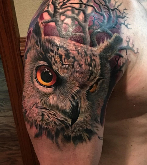 Sex tattooideas123:  Realistic Owl Cover Uphttp://tattooideas247.com/owl-cover-up/ pictures