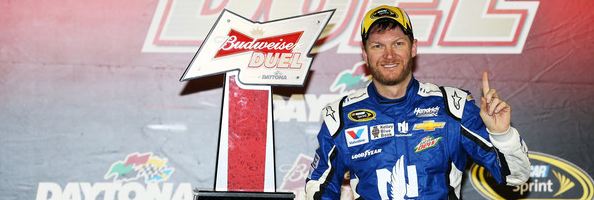 nascarphotograph: → Dale Earnhardt Jr., the Budweiser Duel 1 Winner - Daytona (february/2015)