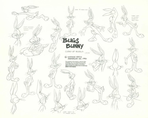 ‪Model sheets for Bugs Bunny and Lola Bunny. Bugs’s design changed a few times, though it has been m