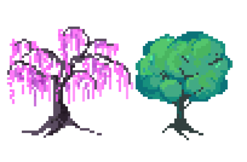 I’m new to pixel art so i started off with some simple trees..