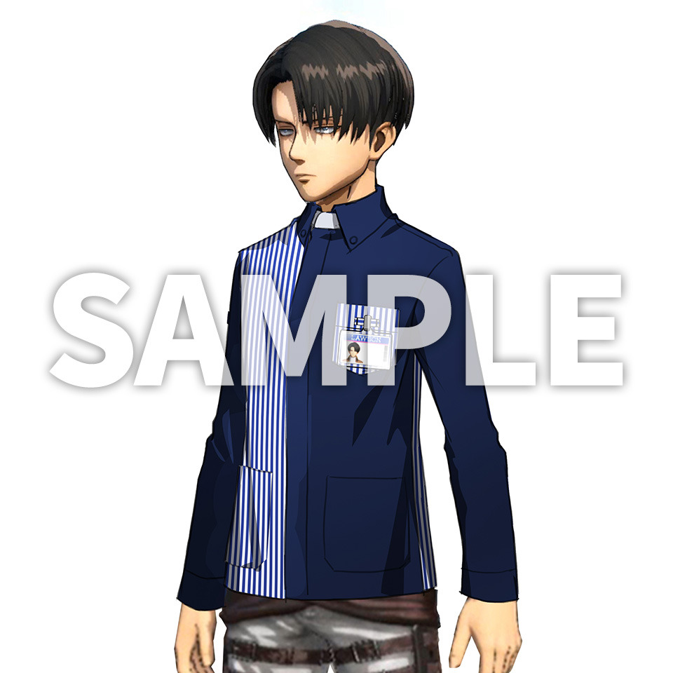Eren &amp; Levi in LAWSON staff uniforms(KOEI TECMO Shingeki no Kyojin &amp;