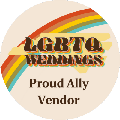 LGBTQ Weddings NC Proud Ally Vendor Badge