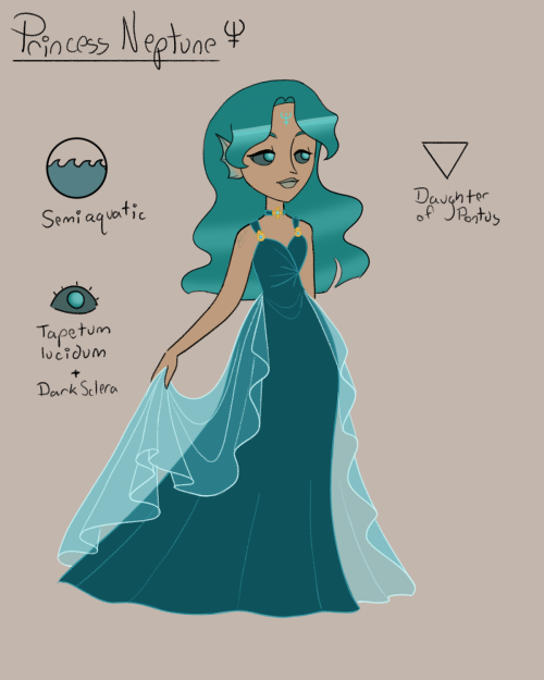 abbidavisart:Silver Millennium Outer Sailor Princesses and Species Breakdown!Part two! This one is a