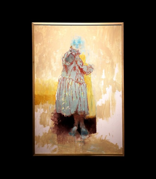 Green Dress, 2018. Oil and crayon on panel. 36″ x 42″www.sterlinghundley.com