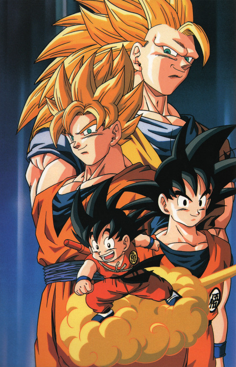 XXX artbookisland:  Goku and his various hairstyles.Click photo