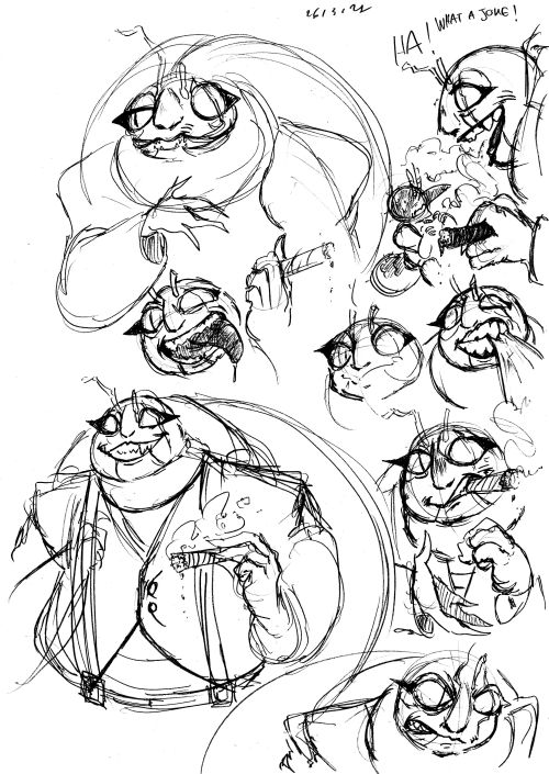 Here some more sketches of Mueluen, my mafia boss ladybug!