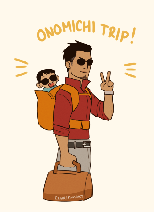 clairepngart:i just think kiryu should get a baby carrier