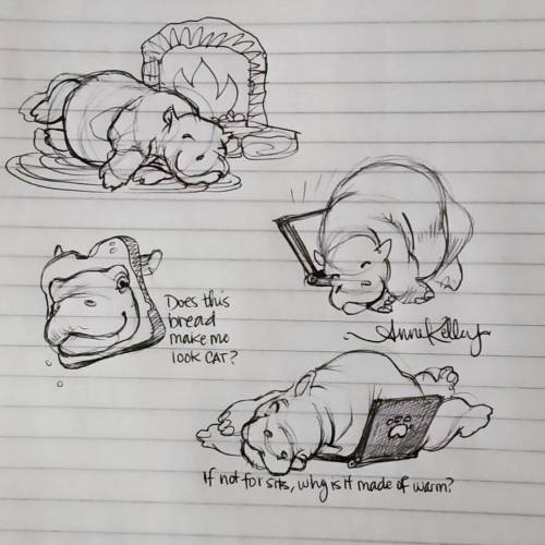 Hippo scribbles, on this cold winter’s day… Which hippo do you like best?