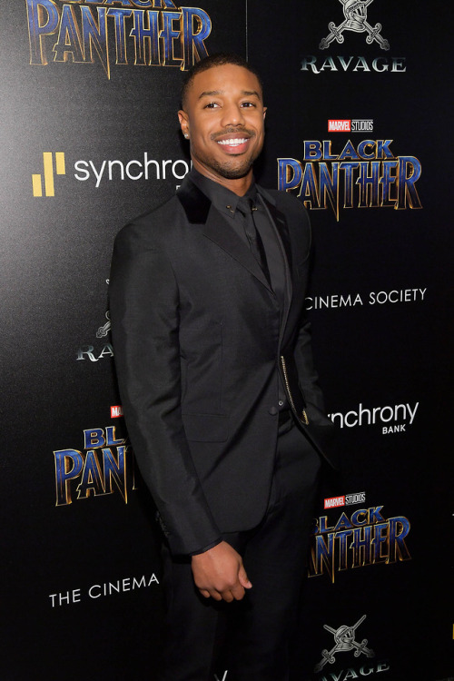 Michael B. Jordan attends the screening of Marvel Studios&rsquo; &ldquo;Black Panther&rd