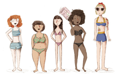 How to get a bikini body: put a bikini on your body.(illustration by Marloes de Vries)