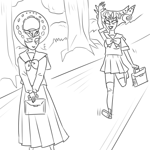 aipod:  i want madama styx and madama butterfly to star in a yuri schoolgirl anime