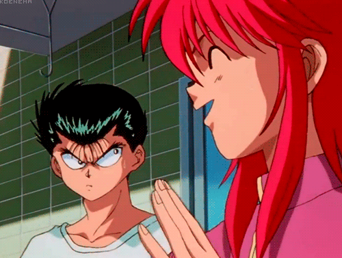 yu yu hakusho yusuke and keiko gif yu yu hakusho yusuke and keiko gif
