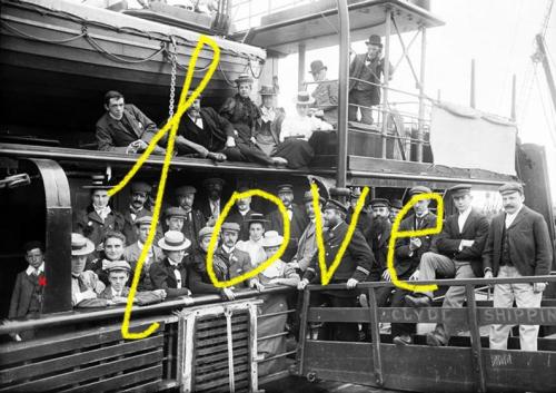 enFance* | Love* / Passengers and some crew aboard the Lizard, along the quays in Waterford, Ireland