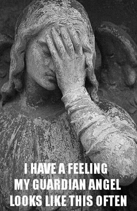 his-blithe-handmaid:  There is a running joke among my family how huge my guardian angels- Y/you read that right- angels are. Poor darlings, I swear I will be more careful! 