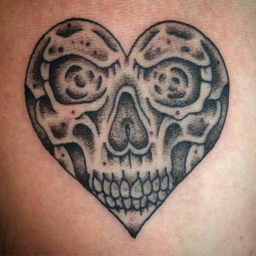 About the size of a golfball. 1 of 2 on a real nice guy today. #tattoo #montrealtattoo #skulltattoo 