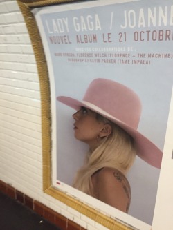 cutebuoy:  Lady Gaga // Joanne  At a Parisian metro station