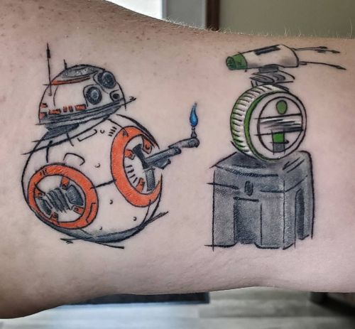 <p>Got to grab a healed photo of this BB-8 and D-0 piece I did several weeks ago today.  Thanks Carly! <br/>
.<br/>
#ladytattooer #thephoenix #copperphoenix #shelbyvilleindiana #indianapolistattoo #indylocal #do317 #indytattoo #circlecity #waverlycolorco #industryinks #yournewfavoriteink #artistictattoosupply #fkirons #indianaartist #wearesorrymom #bb8 #starwarstattoo #starwars #riseofskywalker #droids  (at Shelbyville, Indiana)<br/>
<a href="https://www.instagram.com/p/CRaaubXL35M/?utm_medium=tumblr">https://www.instagram.com/p/CRaaubXL35M/?utm_medium=tumblr</a></p>