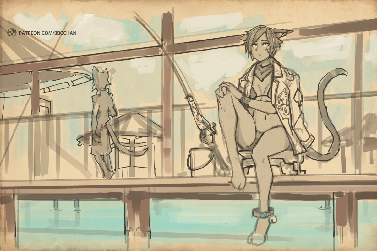 bbc-chan: January Patreon Commission #3 WIP Request for Jenian Katarn featuring their
