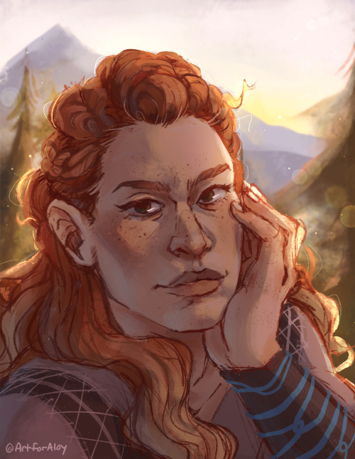 artforaloy:☀️ The Machine Rider ☀️ Drawing Aloy again gives me a good excuse to do more dramatic bac