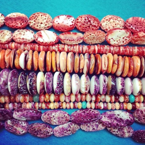 Love these Spiny Oyster Shell beads #oyster #purple #orange #shell #beads #gemstone #jewelrydesign #