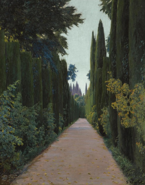 laclefdescoeurs:Gardens of the Generalife, Granada, Santiago Rusiñol