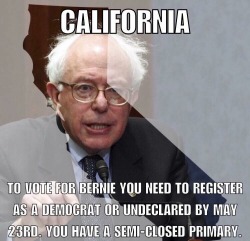 whitekitestrings:  superhappygenki:  gifteddysfunction:  Spread the word!!  If you live in Cali and you think you’re registered as an independent, double check because there are like half a million people registered with the American Independent Party