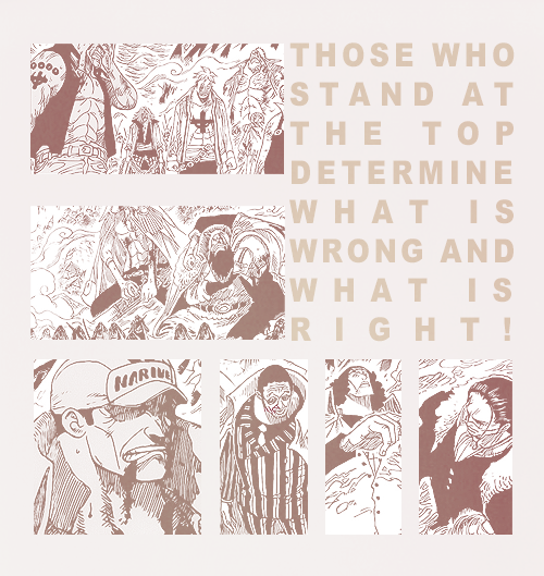 themagicianhisoka: manga meme: nine quotes (1/9) ↳ “Pirates are evil? The Marines are righteou