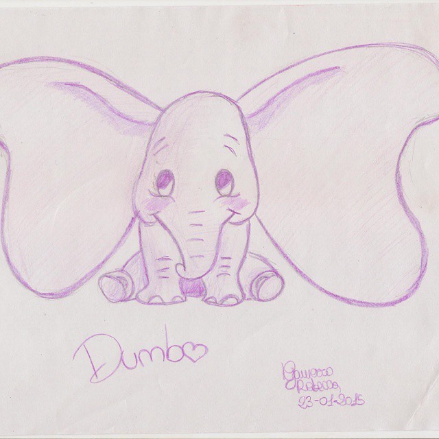 Rebecca Disegno Matita Draw Dumbo Disney Rosa Pink