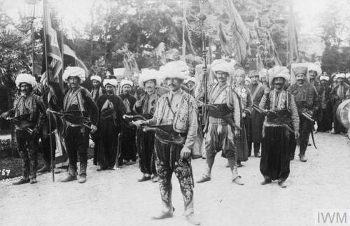 thisdayinwwi:Oct 15 1917 Turkish Janissaries in their traditional uniforms, worn in honour of Kaiser