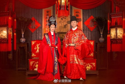 Traditional Chinese Wedding Hanfu in the style of the Ming Dynasty.