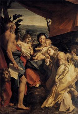 aki1975:  Correggio - Parma - Galleria Nazionale - Madonna di San Girolamo o Il Giorno - 1528 L’arte supera la realtà: una Maddalena adulta si china su Gesù Bambino. 