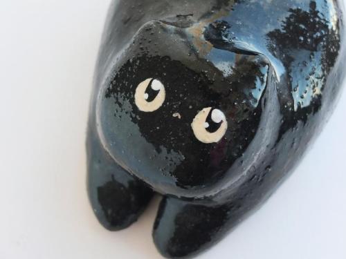 figdays:  Black Cat Ceramic Figurine //  YasyaCeramics  