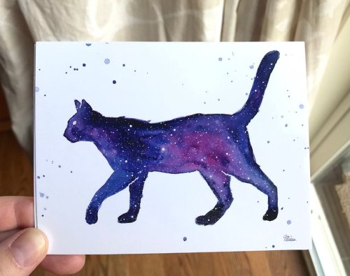 New Postcard Sets, now available in my Etsy store.Galaxy Cats | Galaxy Forest Animals 