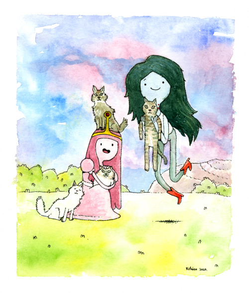 skronked:here is a commission i did for some fans of adventure time. by former character &amp; prop designer/BG designer/storyboard artist Andy Ristaino