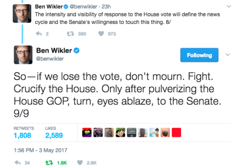sashayed:  sashayed: If your representative voted Yes on Trumpcare, there’s an upside: You still have a crucial, furious job to do. The most effective protest, and the one with the best optics, is the one you make physically: showing up at your shitbag