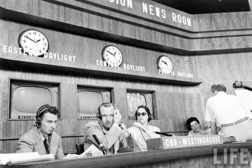 Walter Cronkite getting ready to cover the 1952 Republican National Convention(Cornell Capa. 1952)